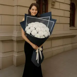 Букет гигант из белых хризантем